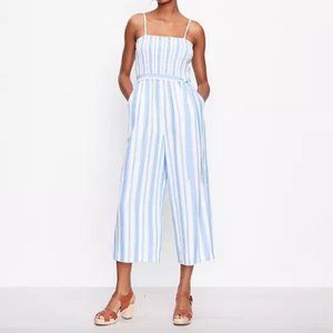 Striped Smocked Strappy Jumpsuit